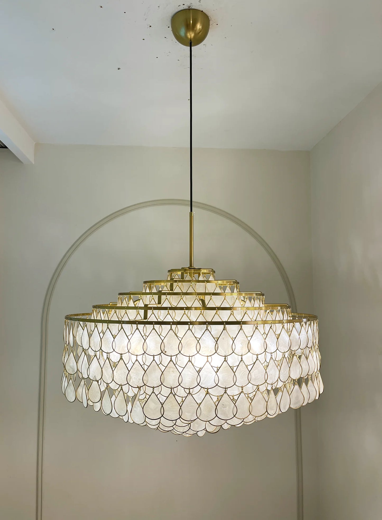 Teardrops Tiered Shell Pendant Light