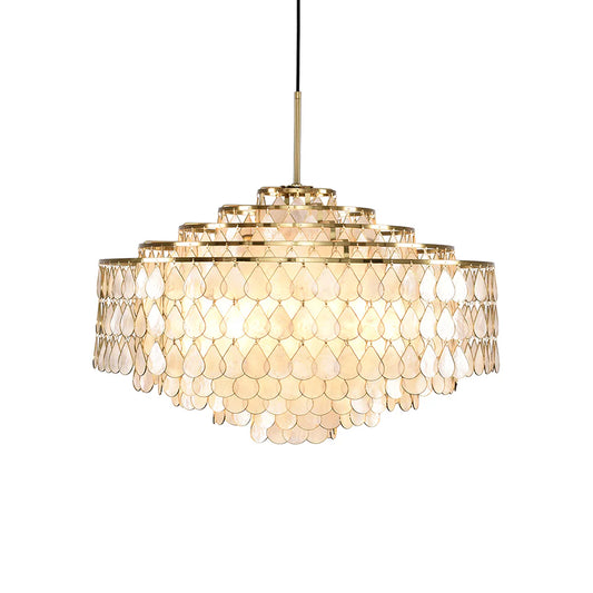 Teardrops Tiered Shell Pendant Light