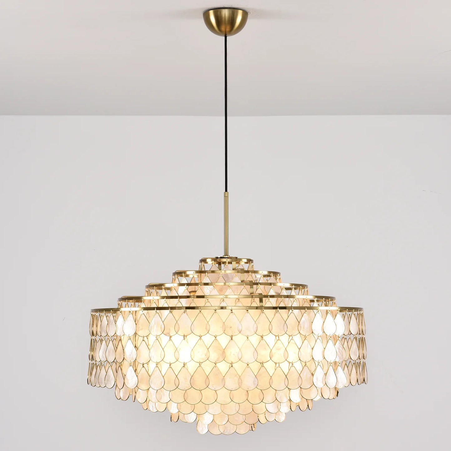 Teardrops Tiered Shell Pendant Light