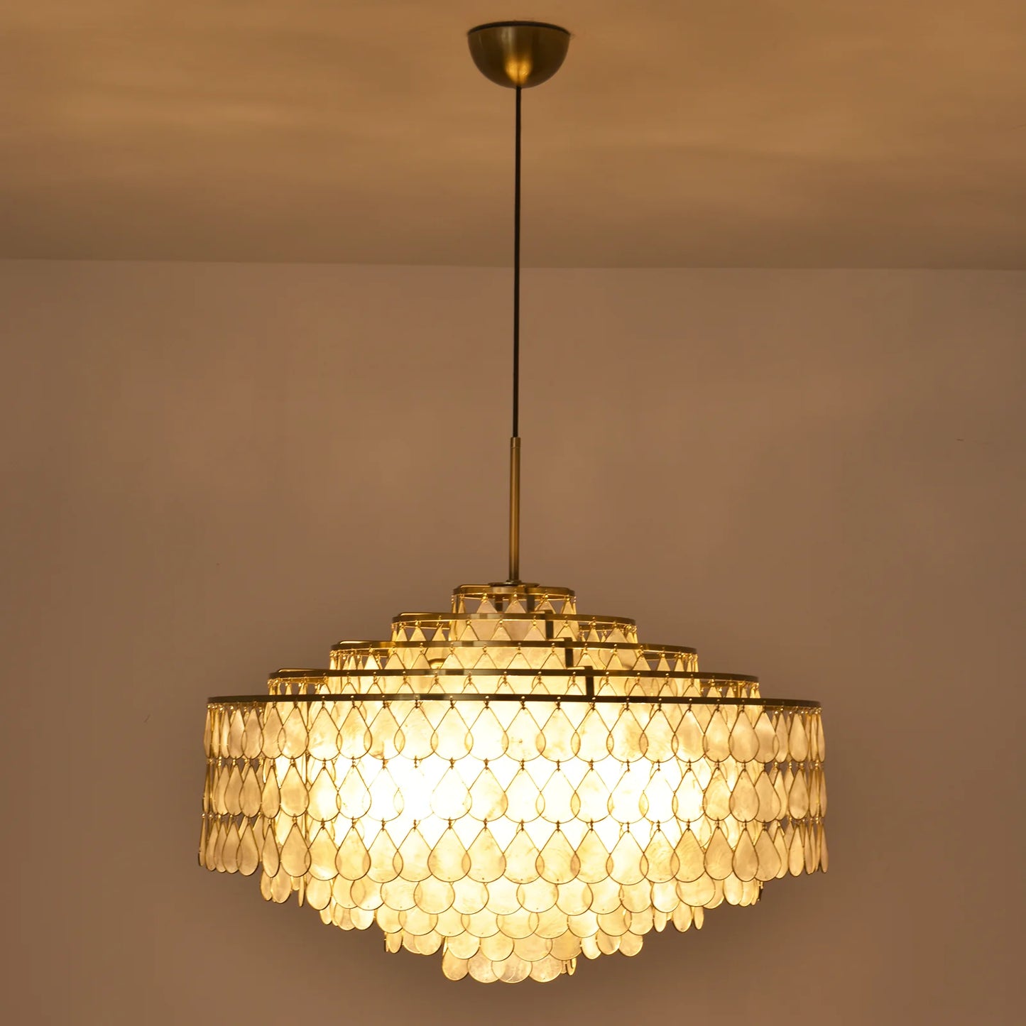 Teardrops Tiered Shell Pendant Light