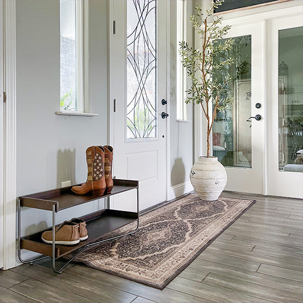 Modern Wood and Metal Shoe Rack