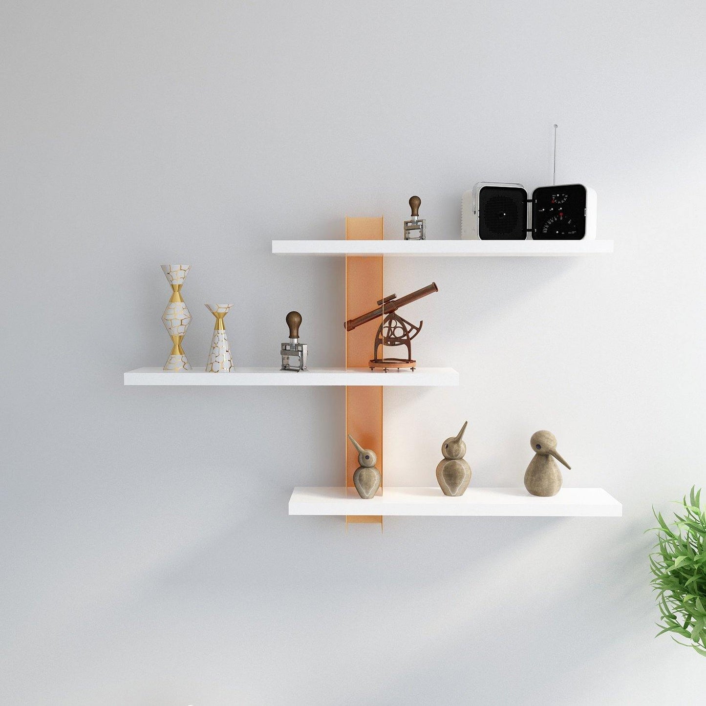 Mita 19'' Adjustable Metal Manufactured Wood Wall Shelf