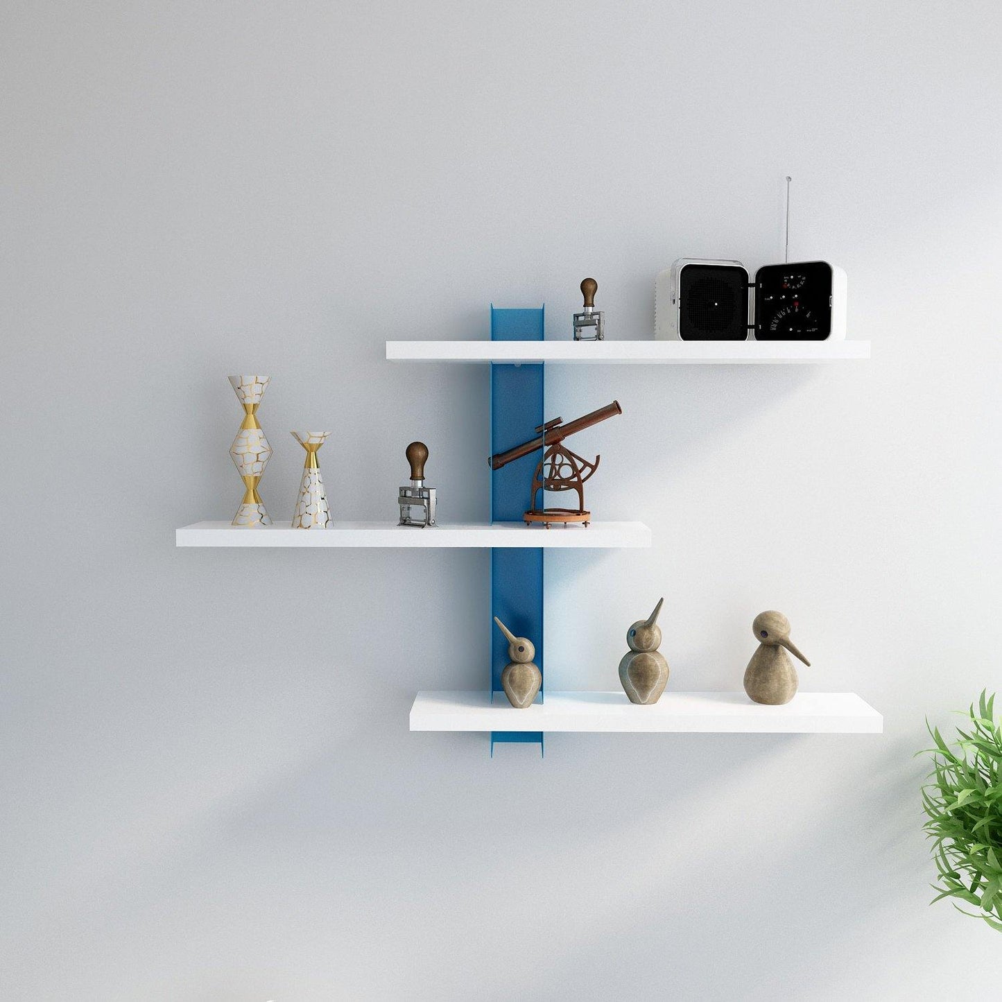 Mita 19'' Adjustable Metal Manufactured Wood Wall Shelf