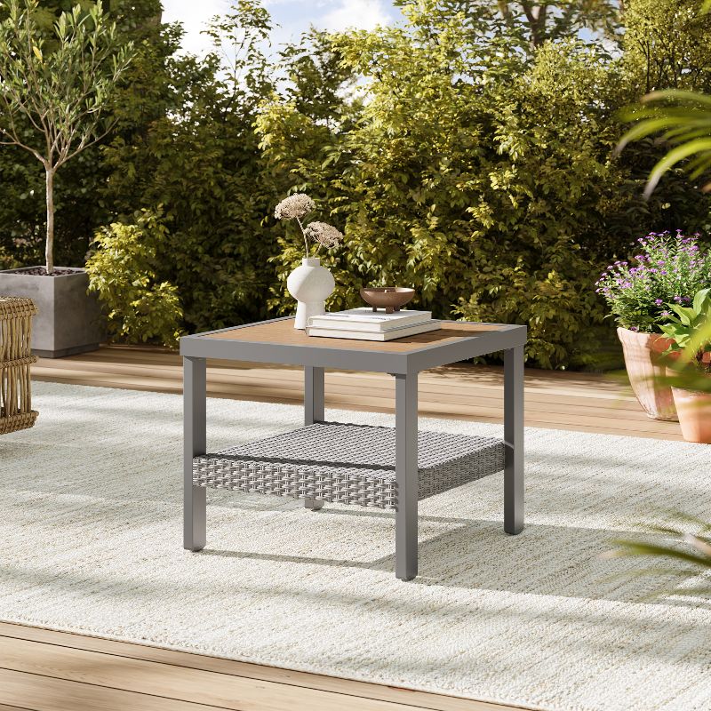 Sencillo Collection - 3 Piece Patio Furniture Set, 2 Lounge Chairs and 1 Coffee Table