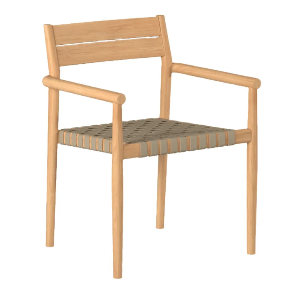 Siena Teak Woven Stackable Patio Armchair 4PC