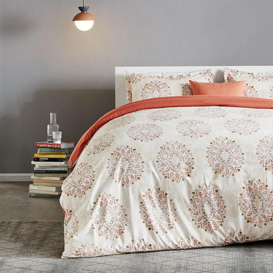 Damask Pattern Printed Duvet Cover Set