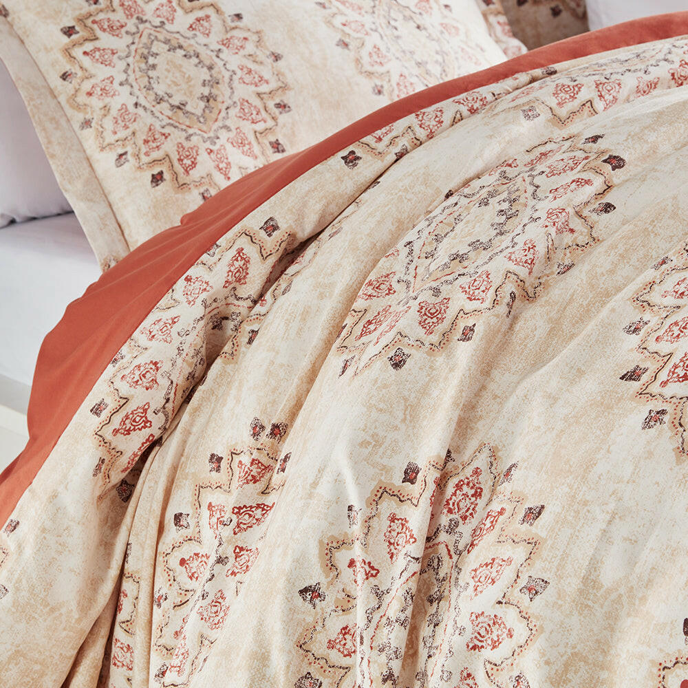 Damask Pattern Printed Duvet Cover Set