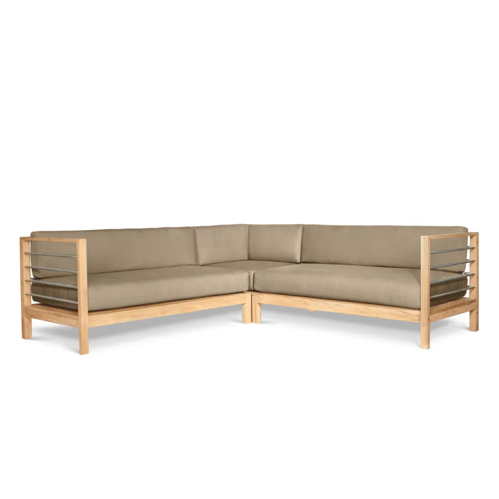 SoHo Patio Sectional Deep Sofa Set with Sunbrella 7PC