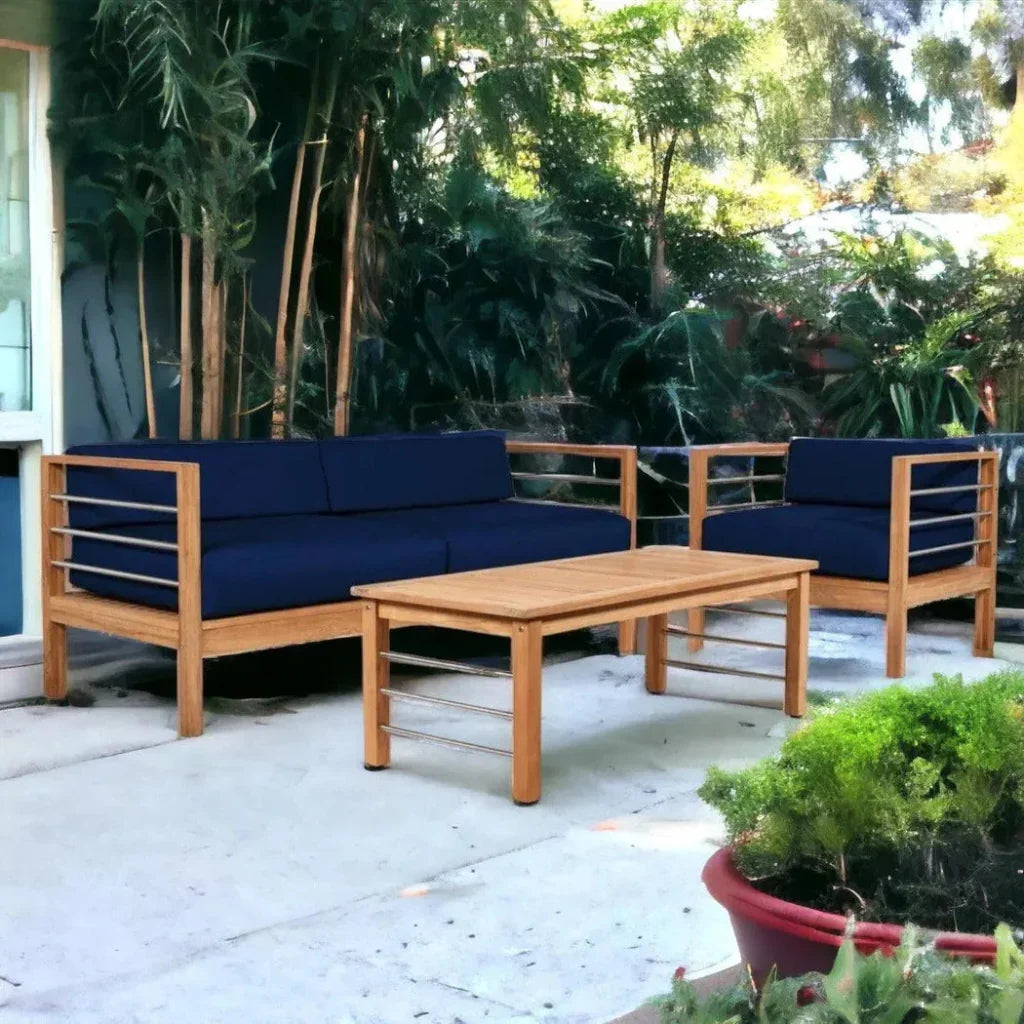 SoHo Teak Outdoor Club Chair Sunbrella Cushion