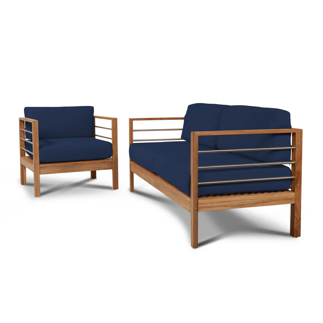 SoHo Teak Outdoor Club Chair Sunbrella Cushion
