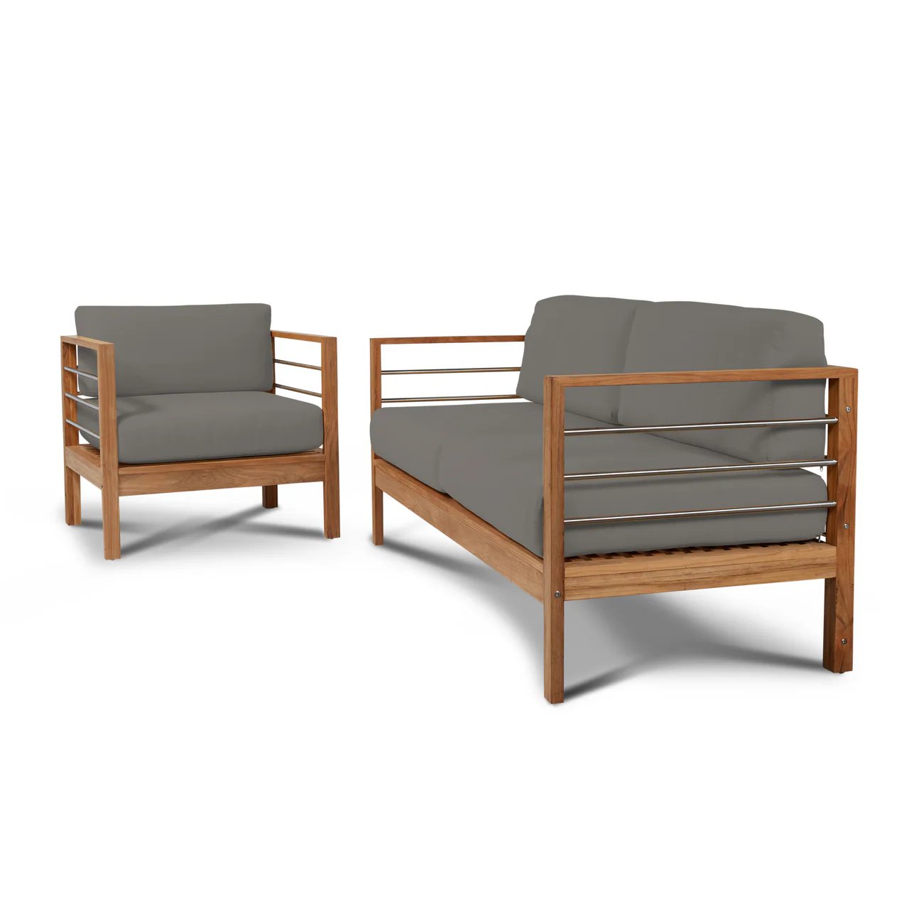 SoHo Teak Outdoor Club Chair Sunbrella Cushion