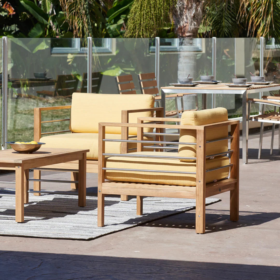 SoHo Teak Outdoor Club Chair Sunbrella Cushion