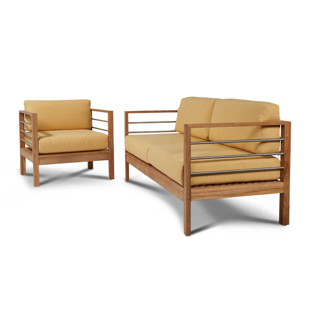 SoHo Teak Outdoor Club Chair Sunbrella Cushion