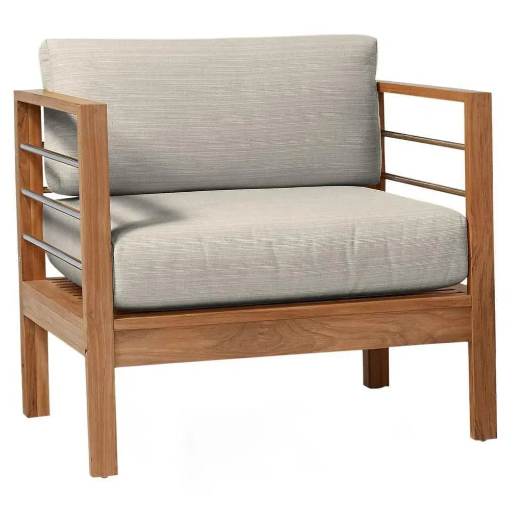 SoHo Teak Outdoor Club Chair Sunbrella Cushion