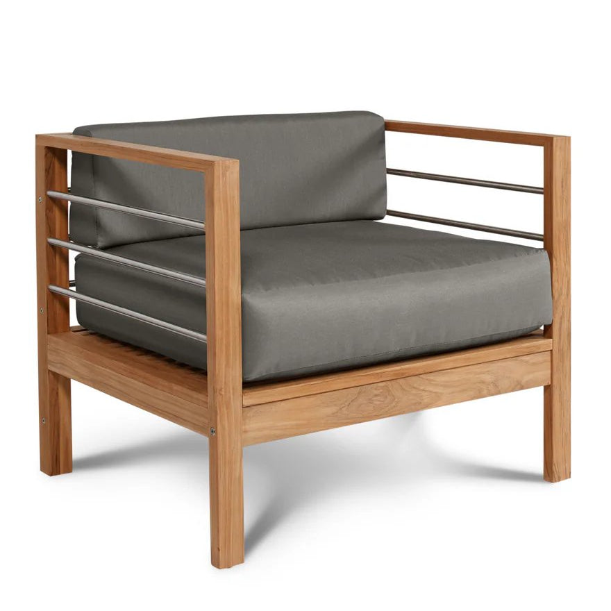 SoHo Teak Outdoor Club Chair Sunbrella Cushion