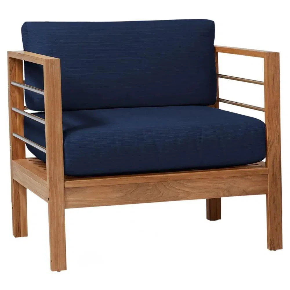 SoHo Teak Outdoor Club Chair Sunbrella Cushion