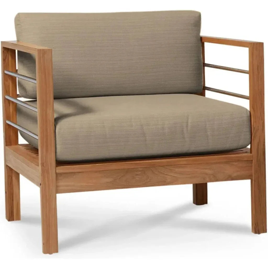 SoHo Teak Outdoor Club Chair Sunbrella Cushion