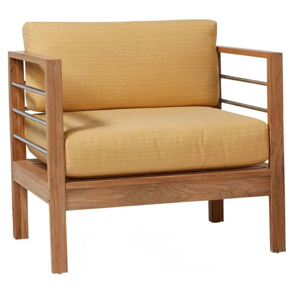 SoHo Teak Outdoor Club Chair Sunbrella Cushion