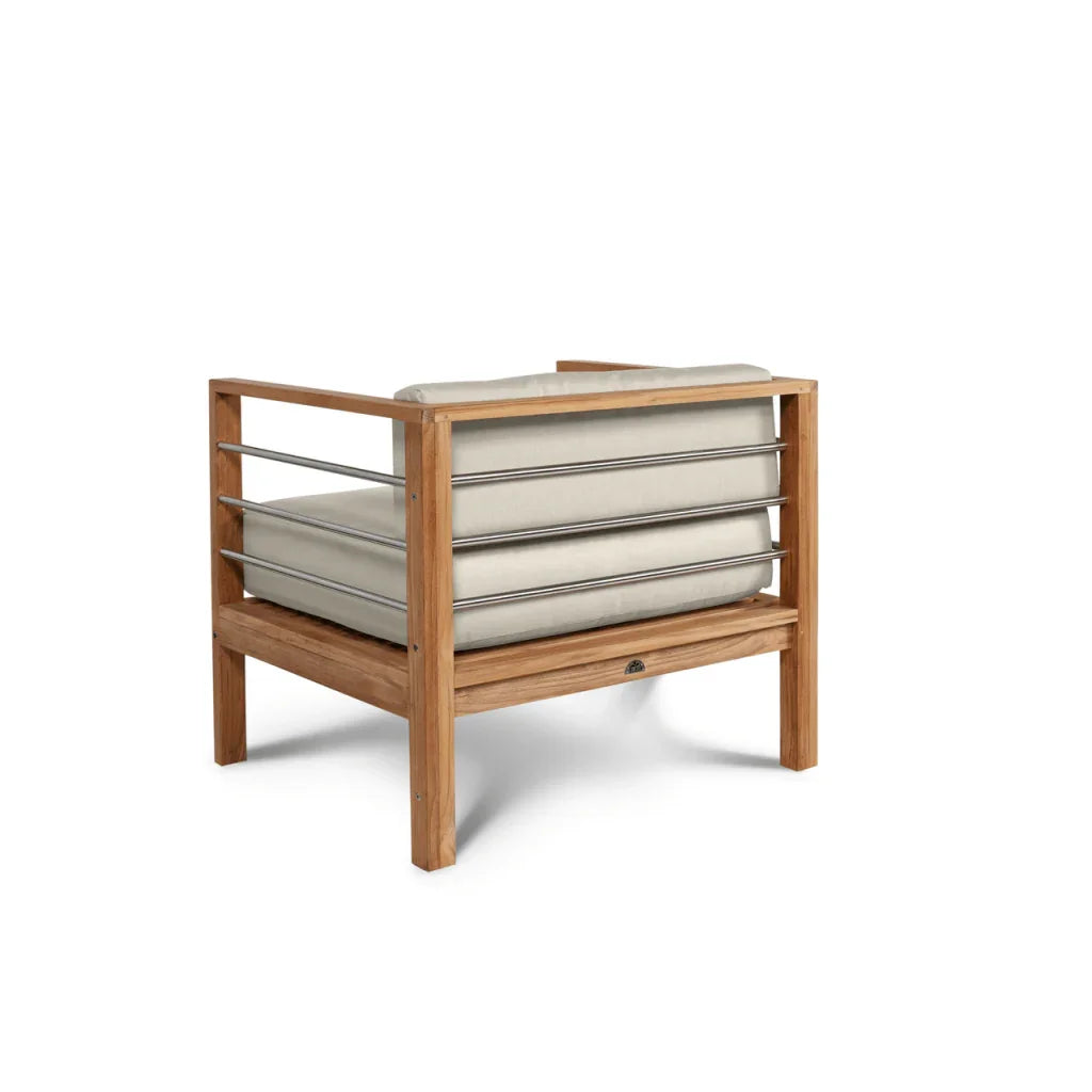 SoHo Teak Patio Deep Sofa Set with Sunbrella Cushion 4PC