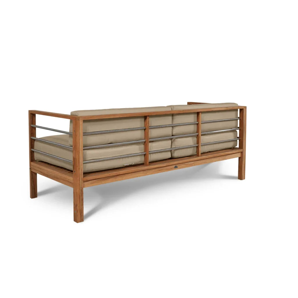 SoHo Teak Patio Deep Sofa Set with Sunbrella Cushion 4PC