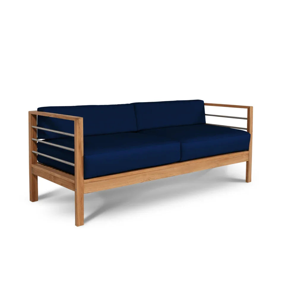 SoHo Teak Patio Deep Sofa Set with Sunbrella Cushion 4PC