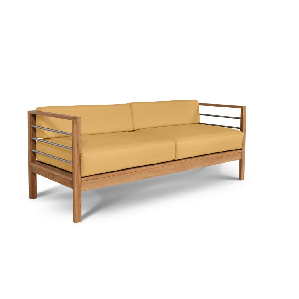 SoHo Teak Patio Deep Sofa Set with Sunbrella Cushion 4PC