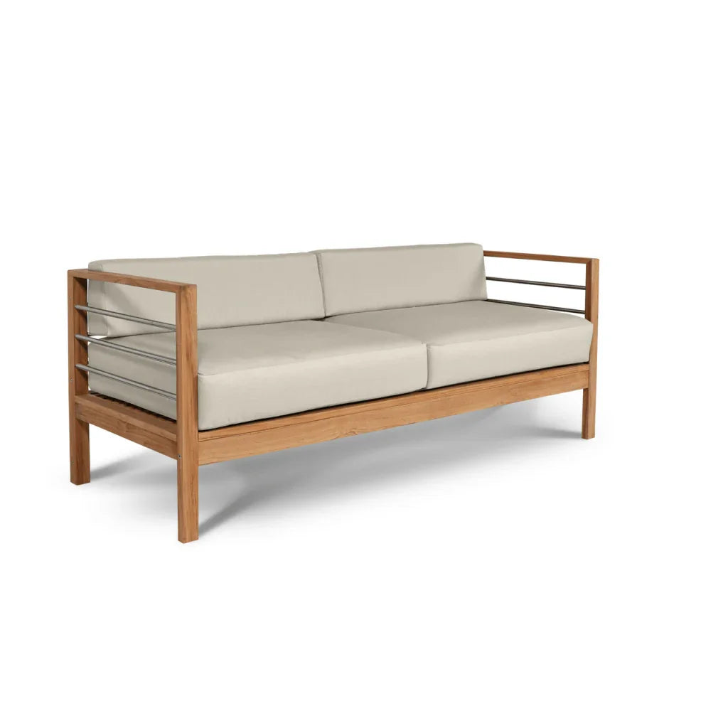 SoHo Teak Patio Deep Sofa Set with Sunbrella Cushion 4PC
