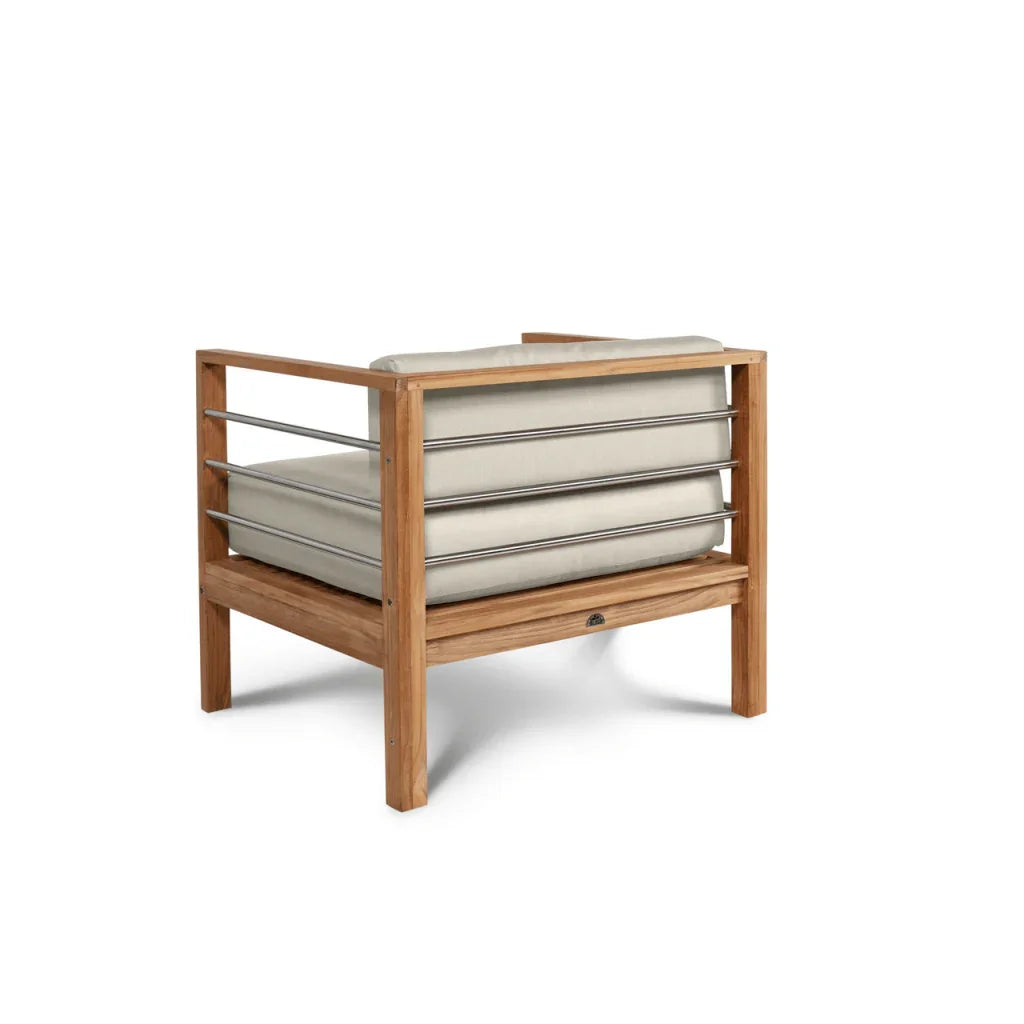 SoHo Teak Patio Deep Sofa Set with Sunbrella Cushion 4PC
