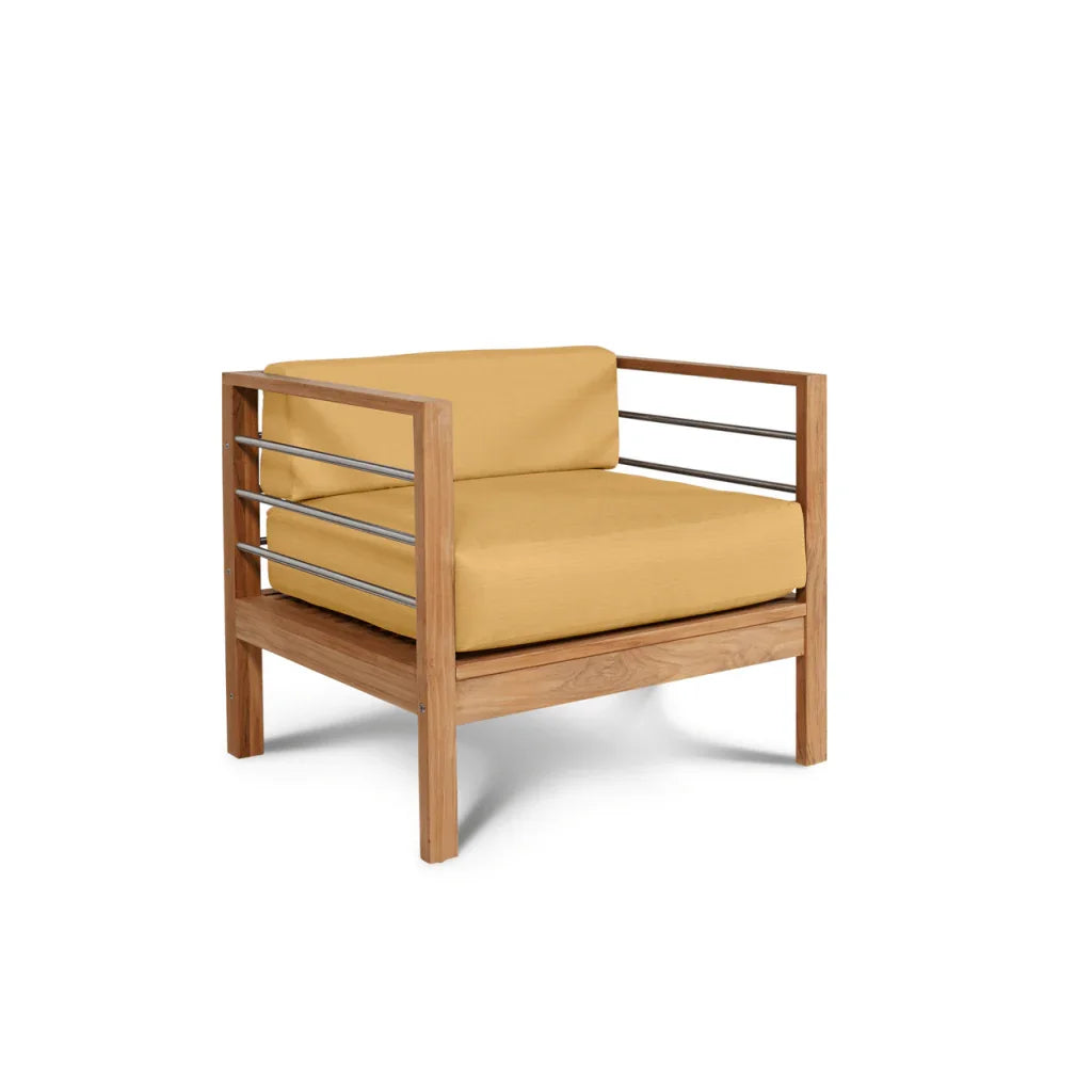 SoHo Teak Patio Deep Sofa Set with Sunbrella Cushion 4PC