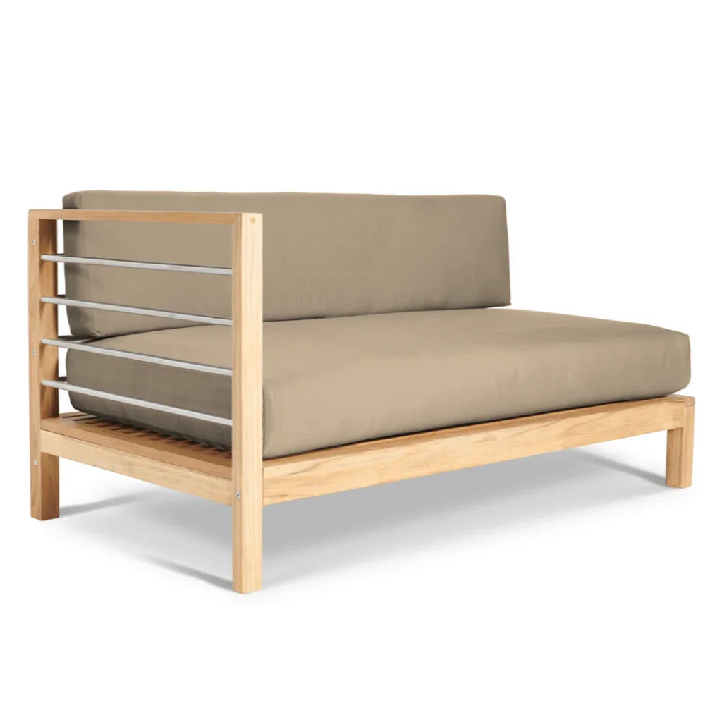 SoHo Teak Patio Sectional Sofa with Sunbrella Cushion