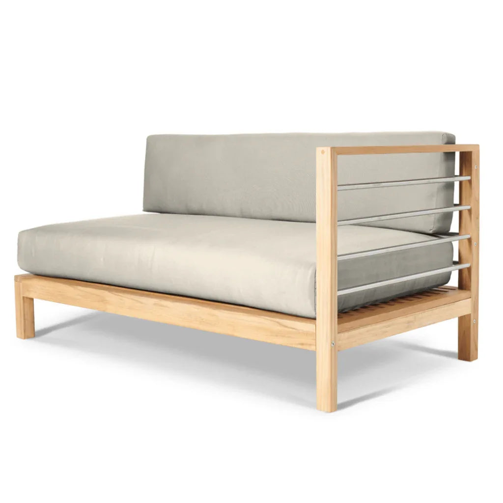 SoHo Teak Patio Sectional Sofa with Sunbrella Cushion