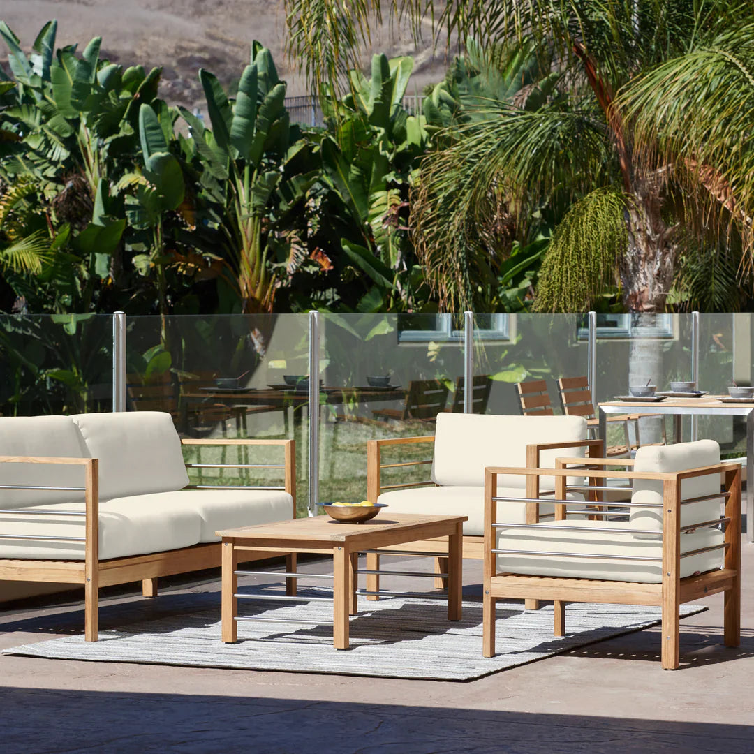 SoHo Three Person Patio Sofa with Sunbrella Cushions