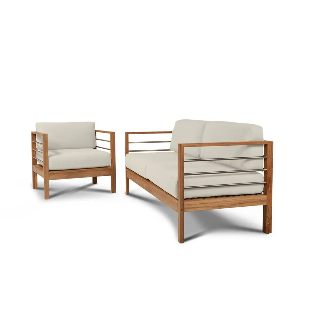 SoHo Three Person Patio Sofa with Sunbrella Cushions