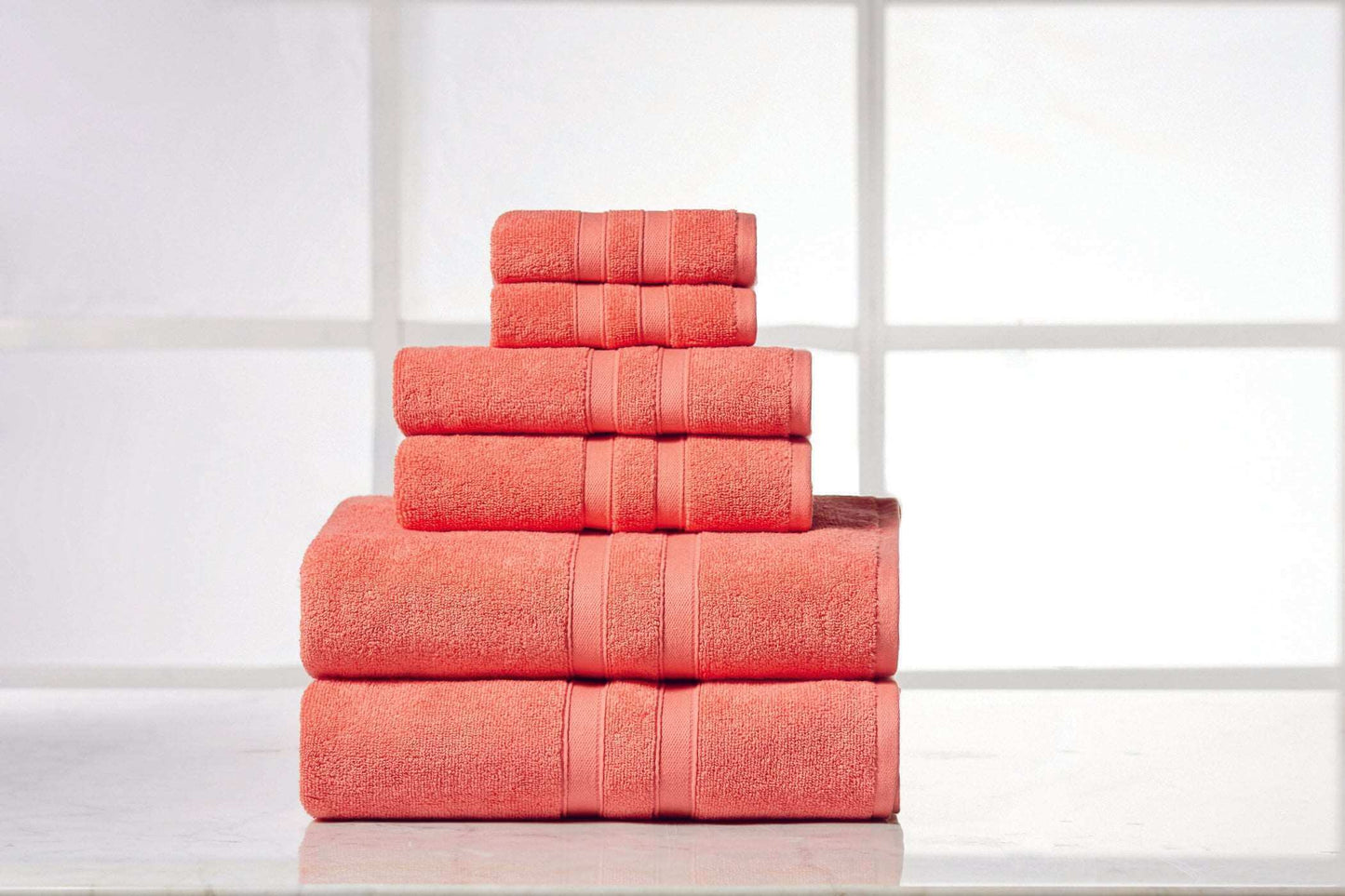 Bibb Home 6 Piece Egyptian Cotton Towel Set.