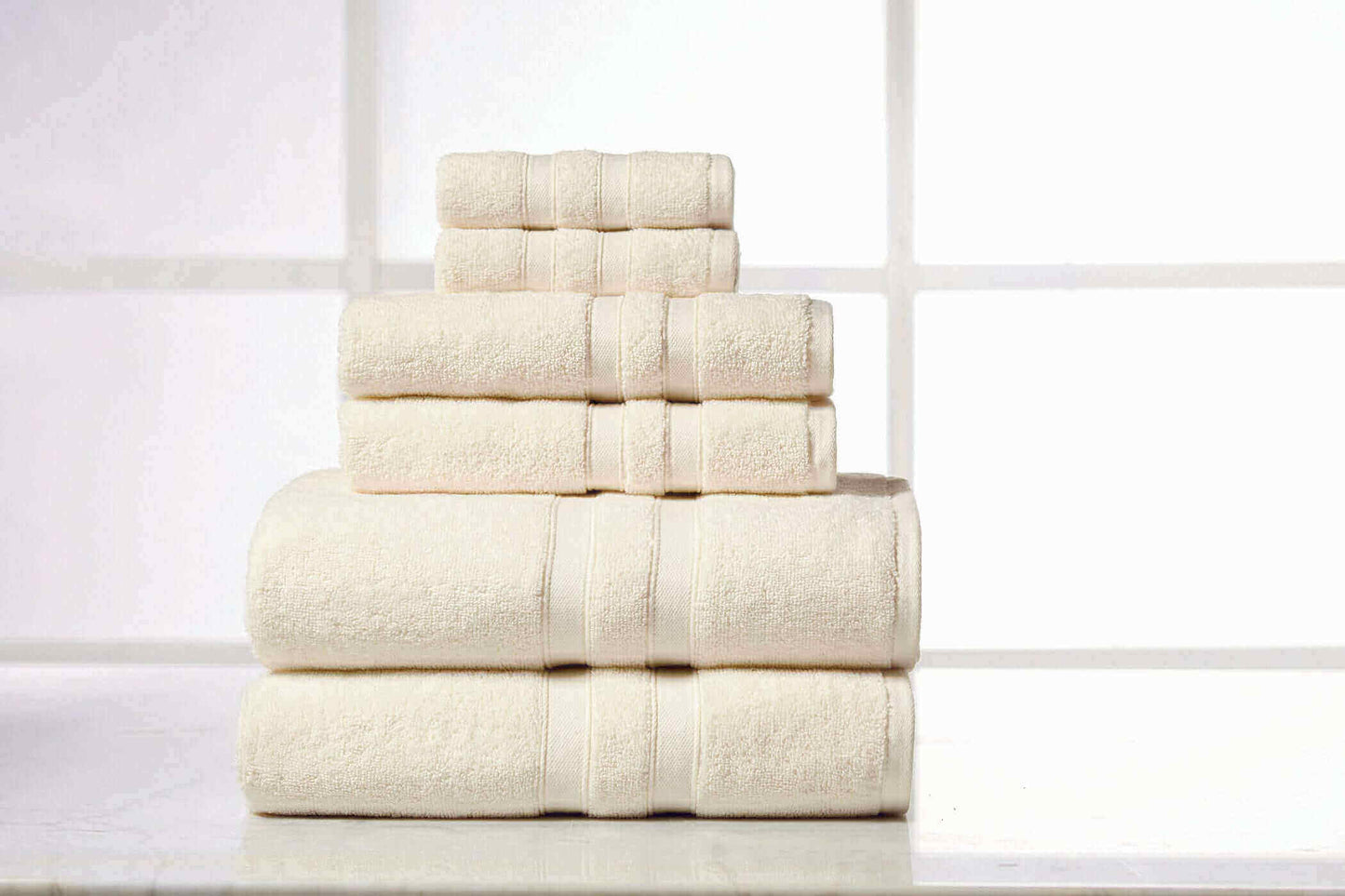 Bibb Home 6 Piece Egyptian Cotton Towel Set.