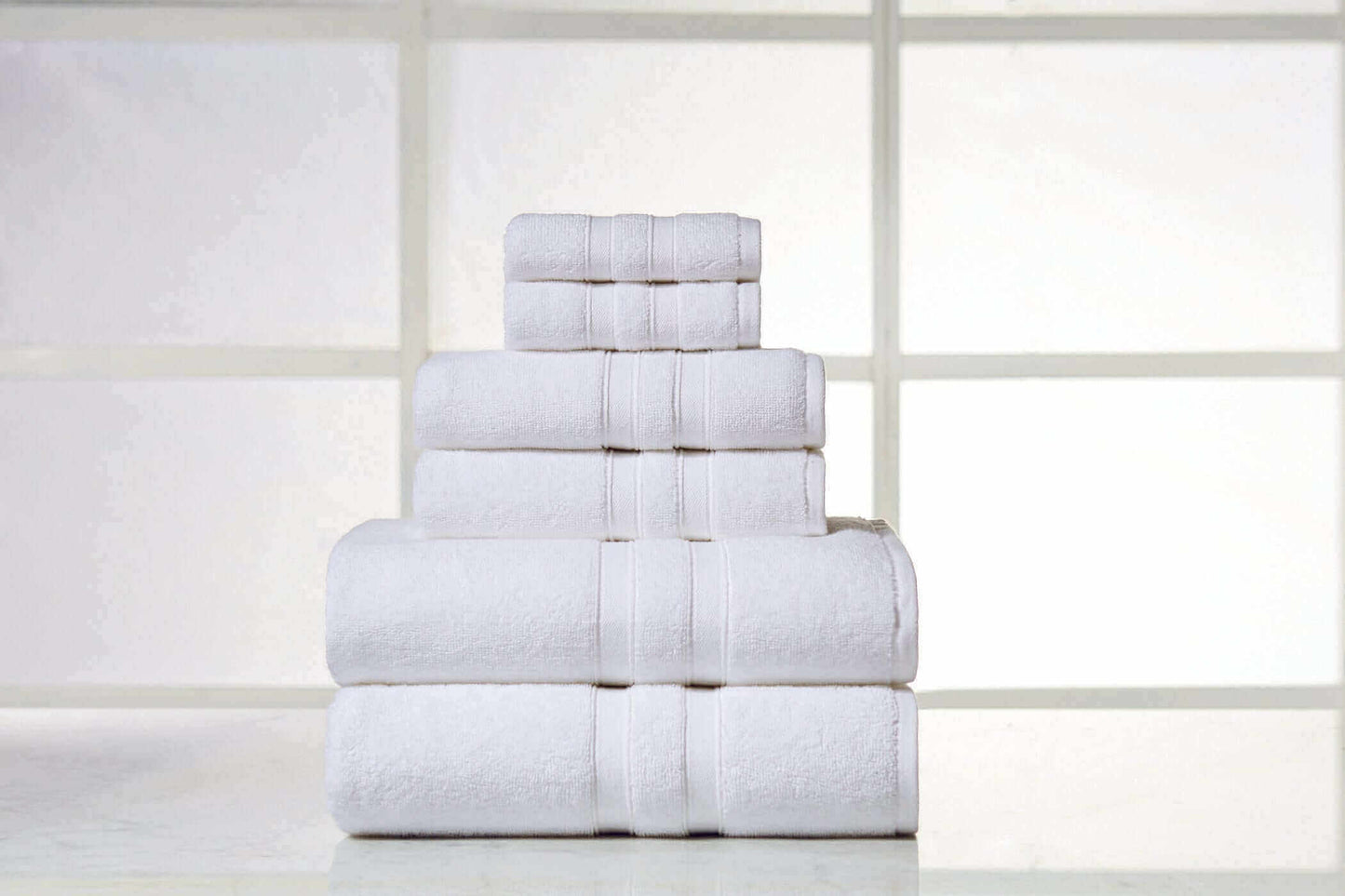 Bibb Home 6 Piece Egyptian Cotton Towel Set.
