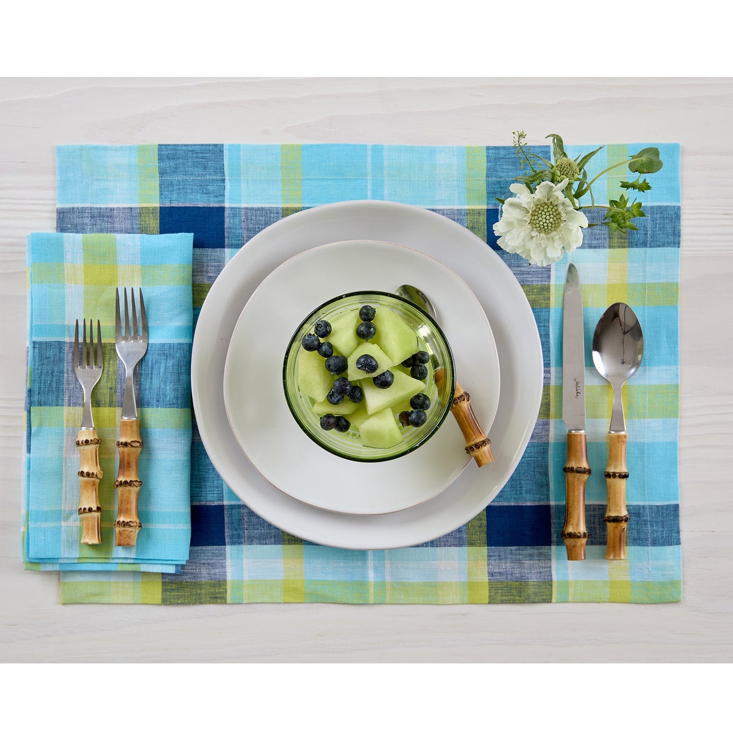 Summer Madras Plaid Placemats, Set of 4