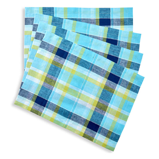Summer Madras Plaid Placemats, Set of 4