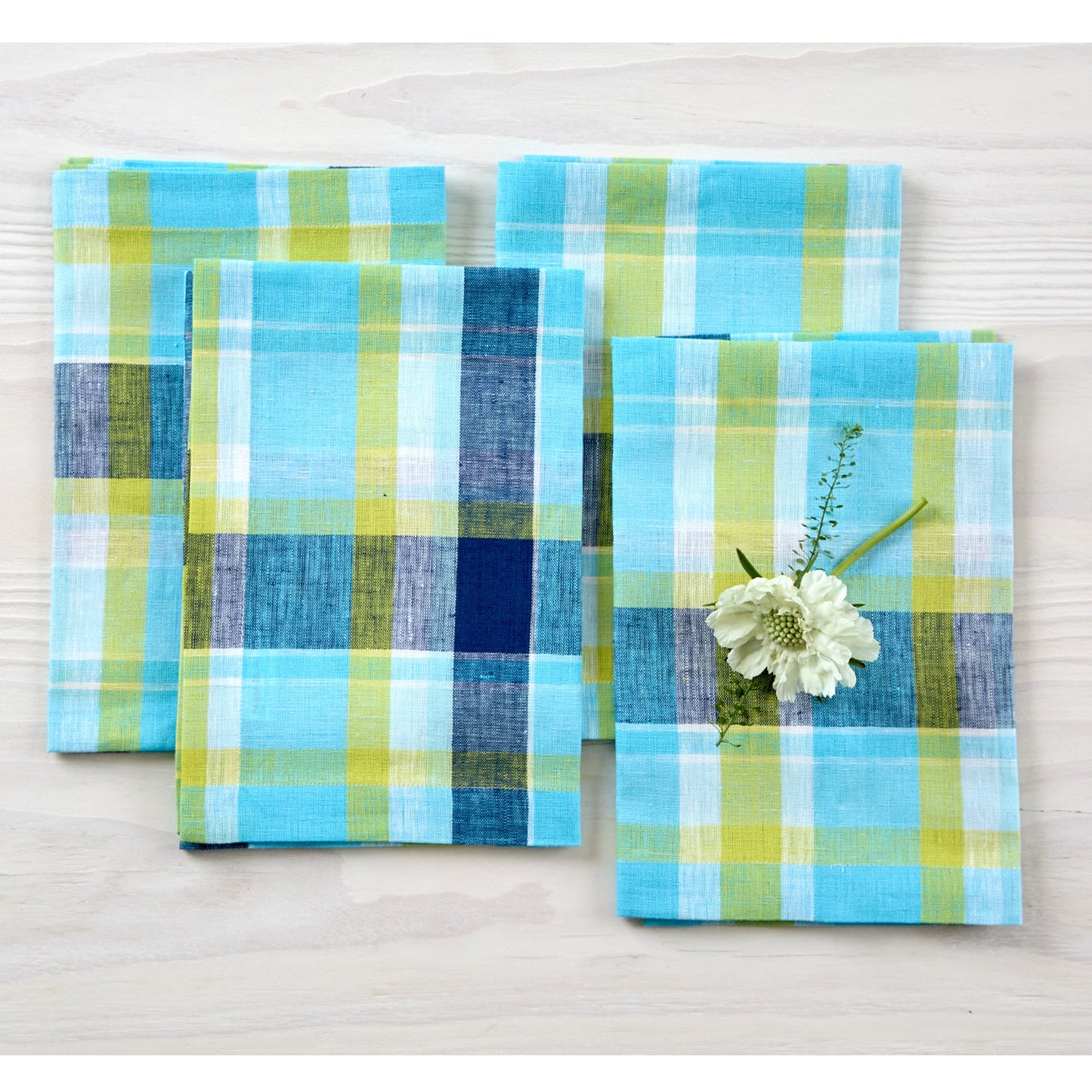 Summer Madras Plaid Napkins, Set of 4