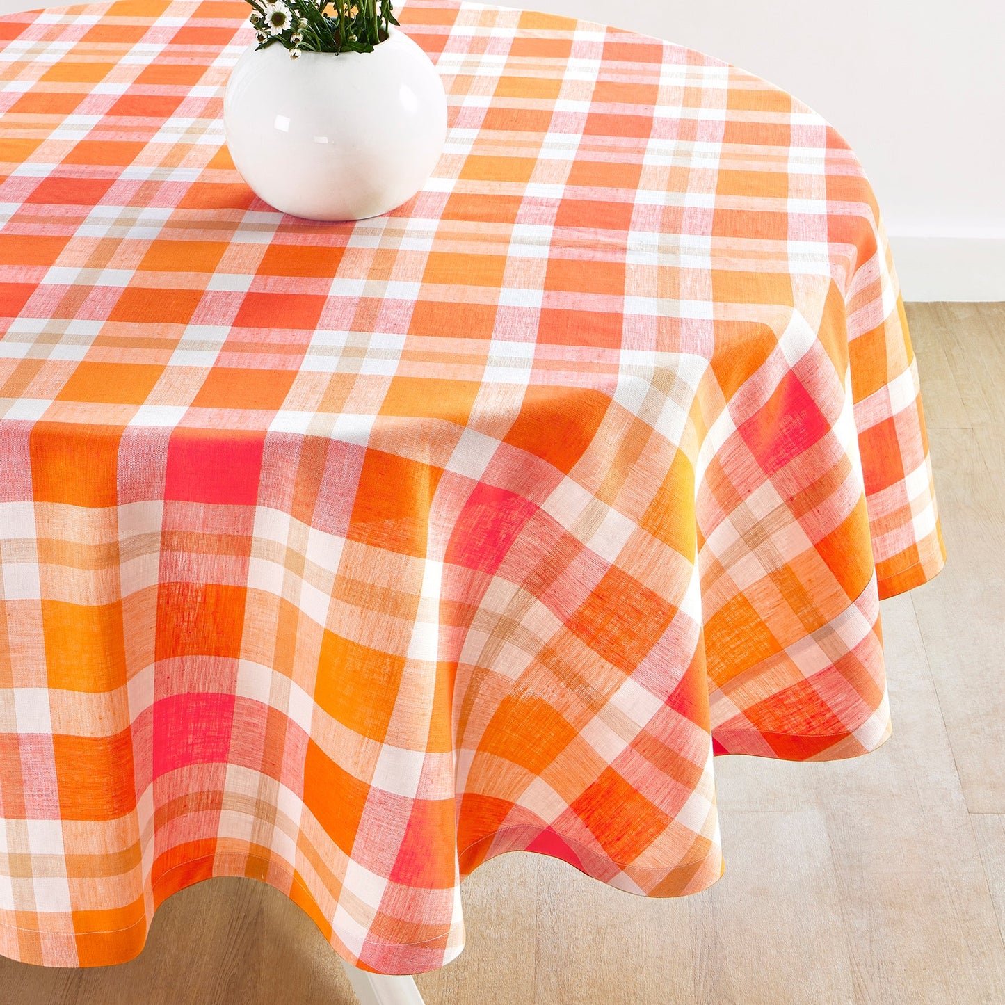 Fall Buffalo Check Round Tablecloth