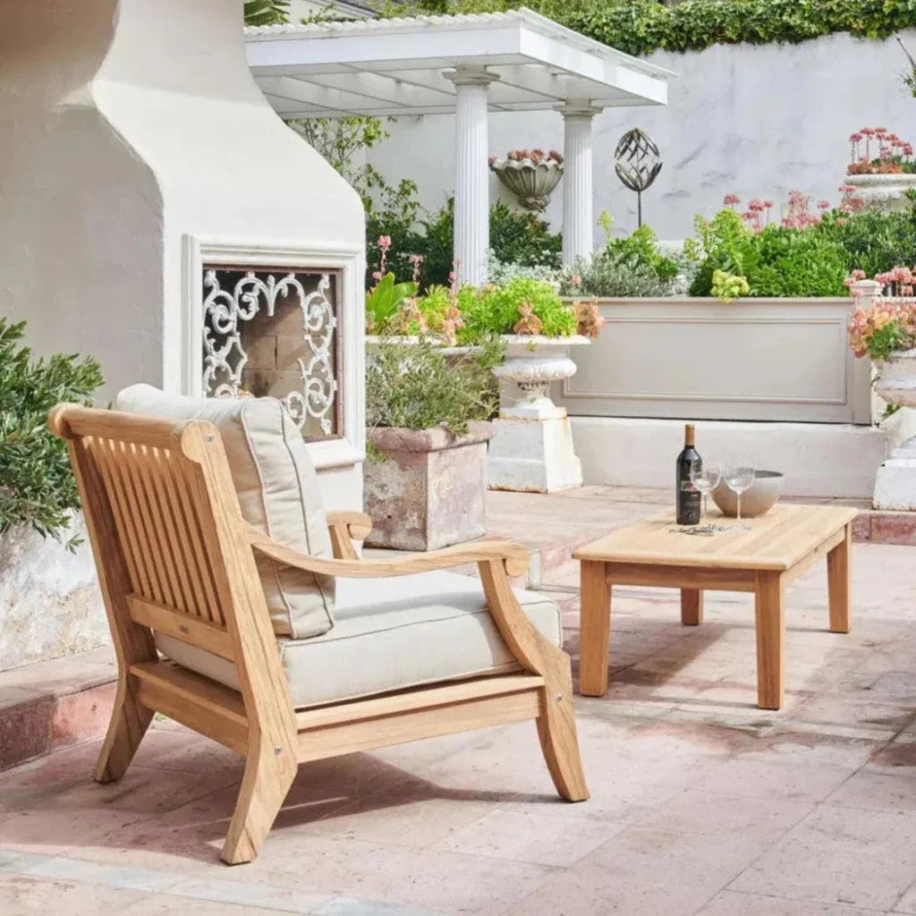 Sonoma Teak Deep Outdoor Club Chair Sunbrella Cushion