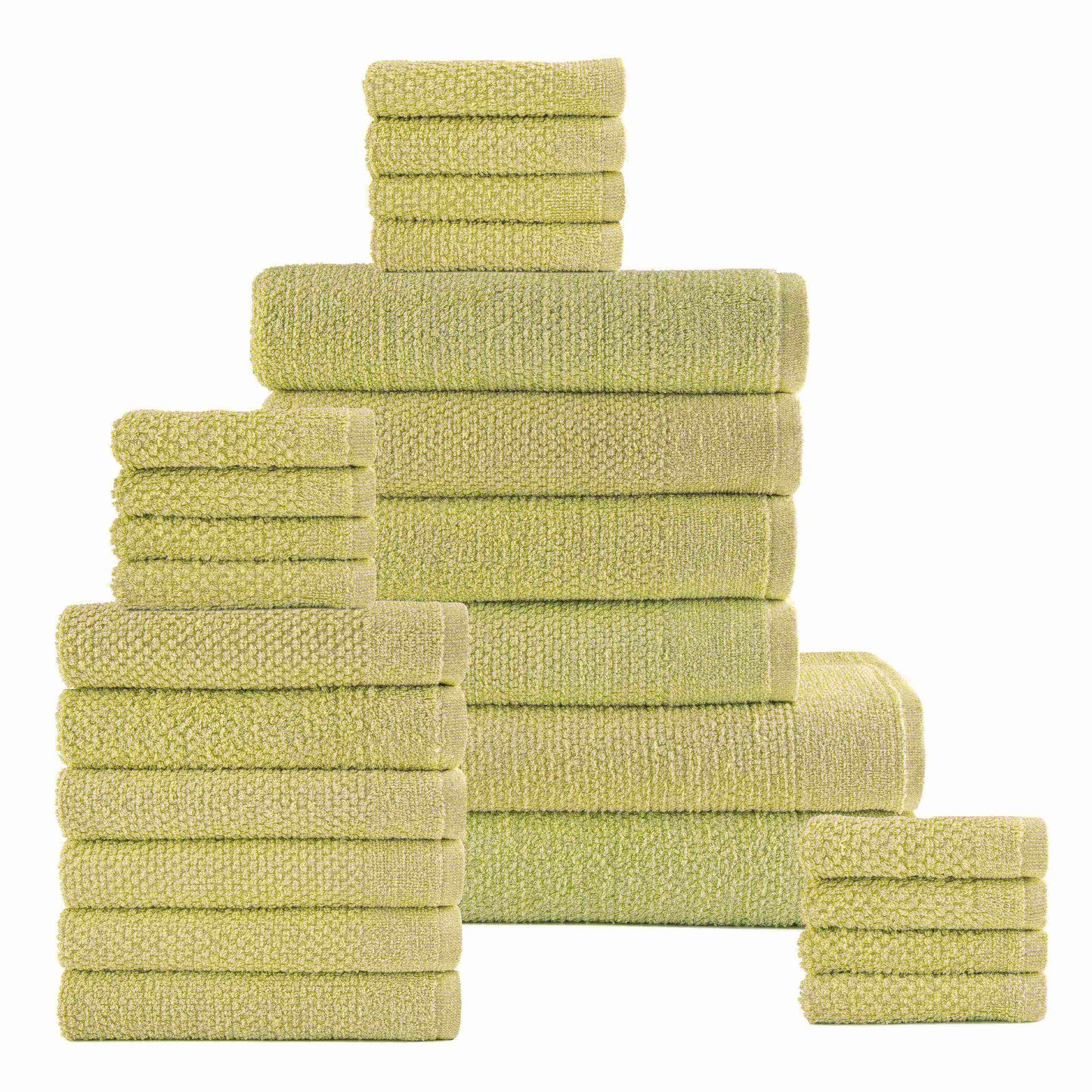 Dan River 24 Piece Popcorn Cotton Bath Towel Set.