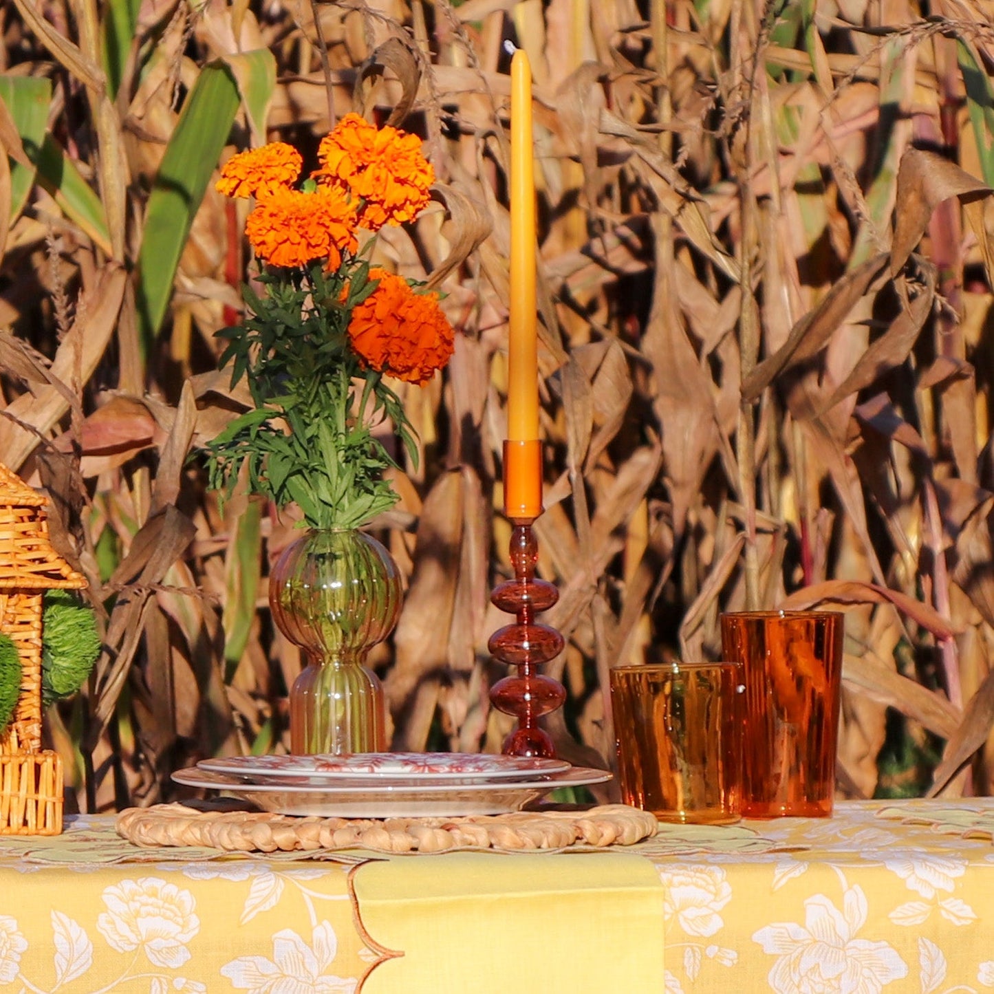 Extra Tall Warm Pumpkin Spice Taper Candle, 1 Case of 48 Packs (4 Candles per Pack)