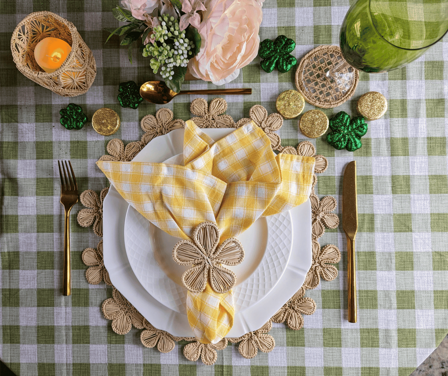 Plumeria Handwoven Iraca Placemat