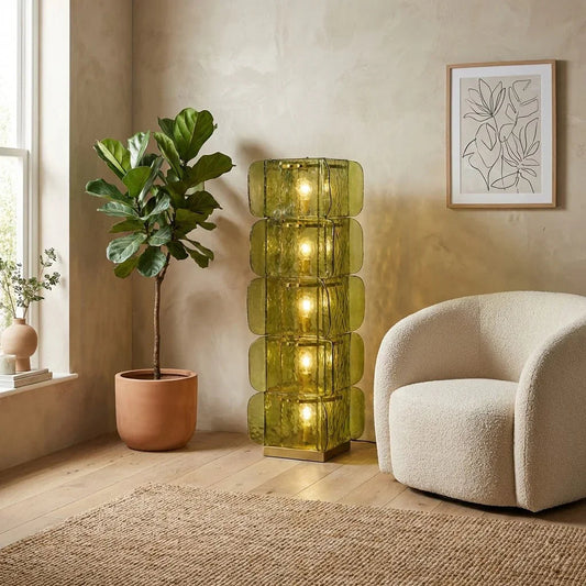 Stacked Glass Floor Lamp