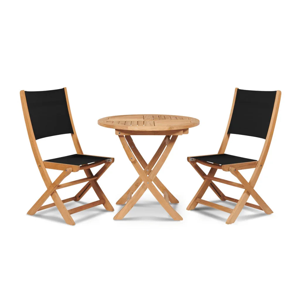 Stella Teak Armless Patio Round Bistro Set 3PC