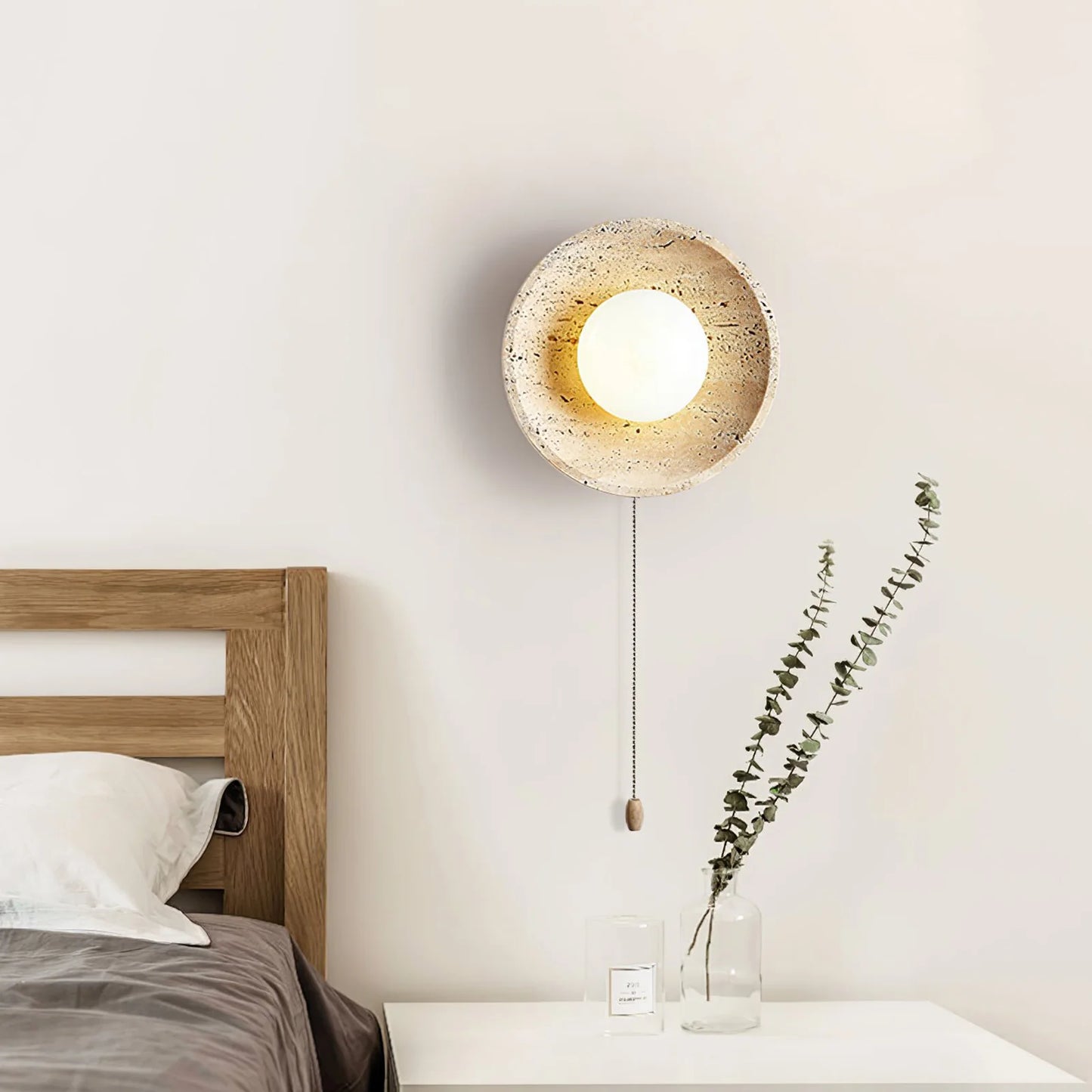 Stone Lunar Eclipse Travertine Wall Light