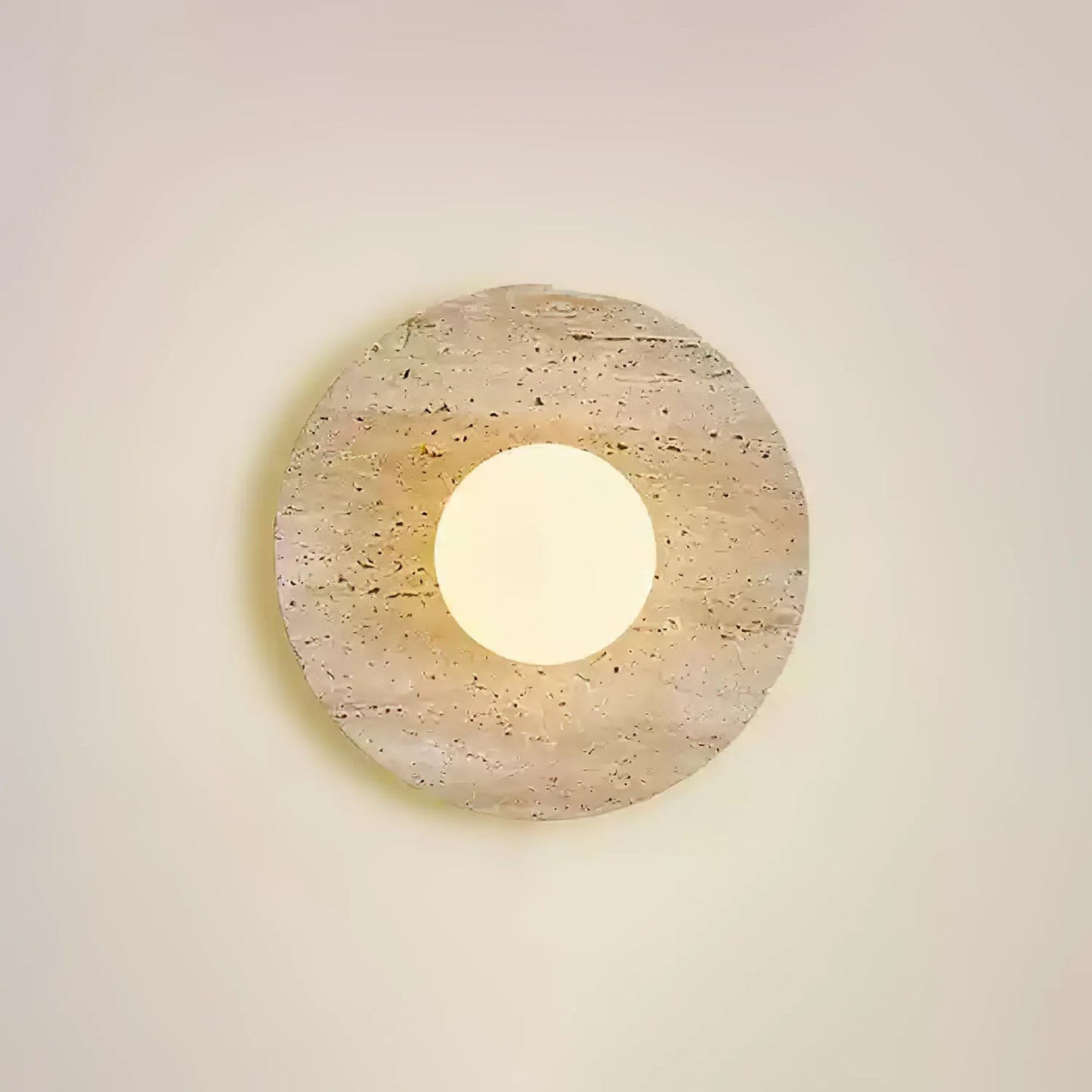 Stone Lunar Eclipse Travertine Wall Light