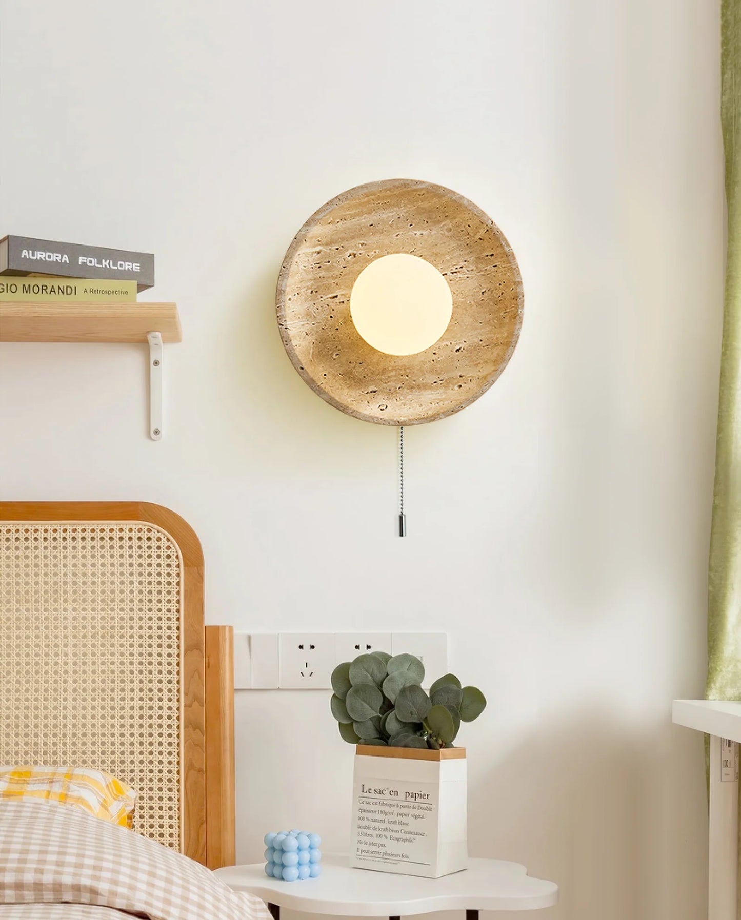 Stone Lunar Eclipse Travertine Wall Light