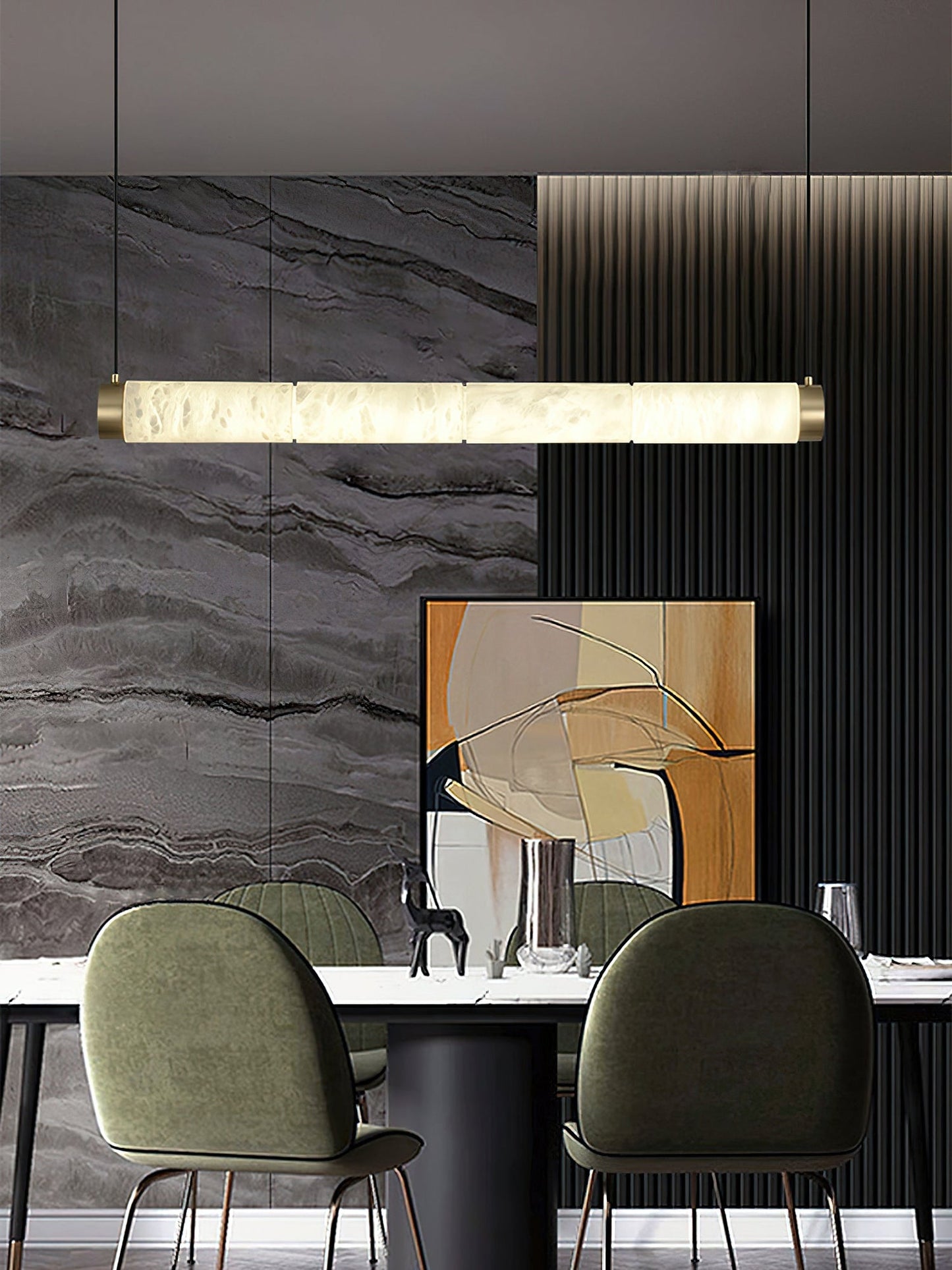 Strip Alabaster Pendant Light